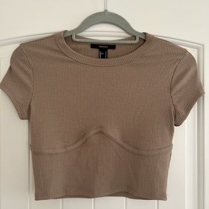 Forever 21 cropped ribbed top with bust detail